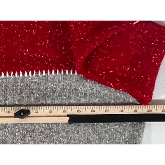 Crazy Horse Mock Neck Sweater Small Red Gray Black Colorblock Rolled Hems - Picture 7 of 7